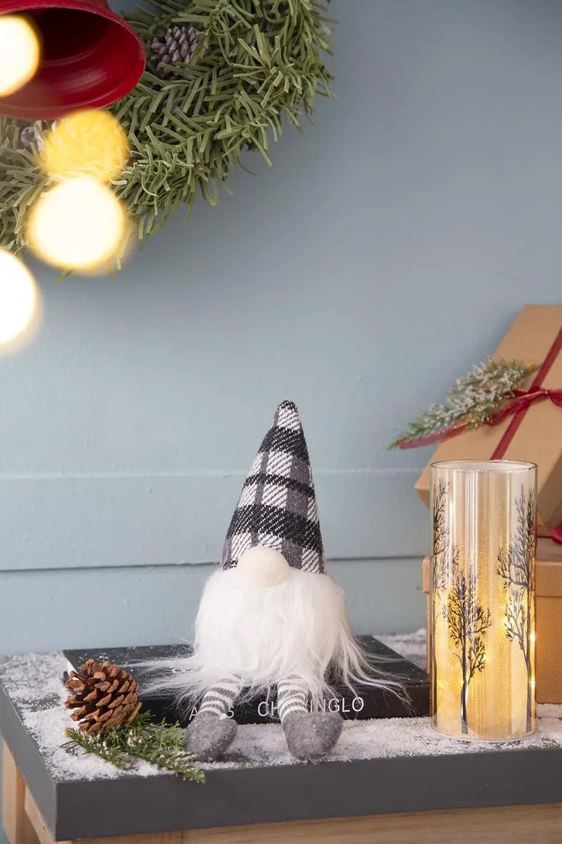 3 Pieces Sitting Gnome, Christmas Table Home Ornaments For Holiday Party Gifts - White / Gray by HouseOfZazla