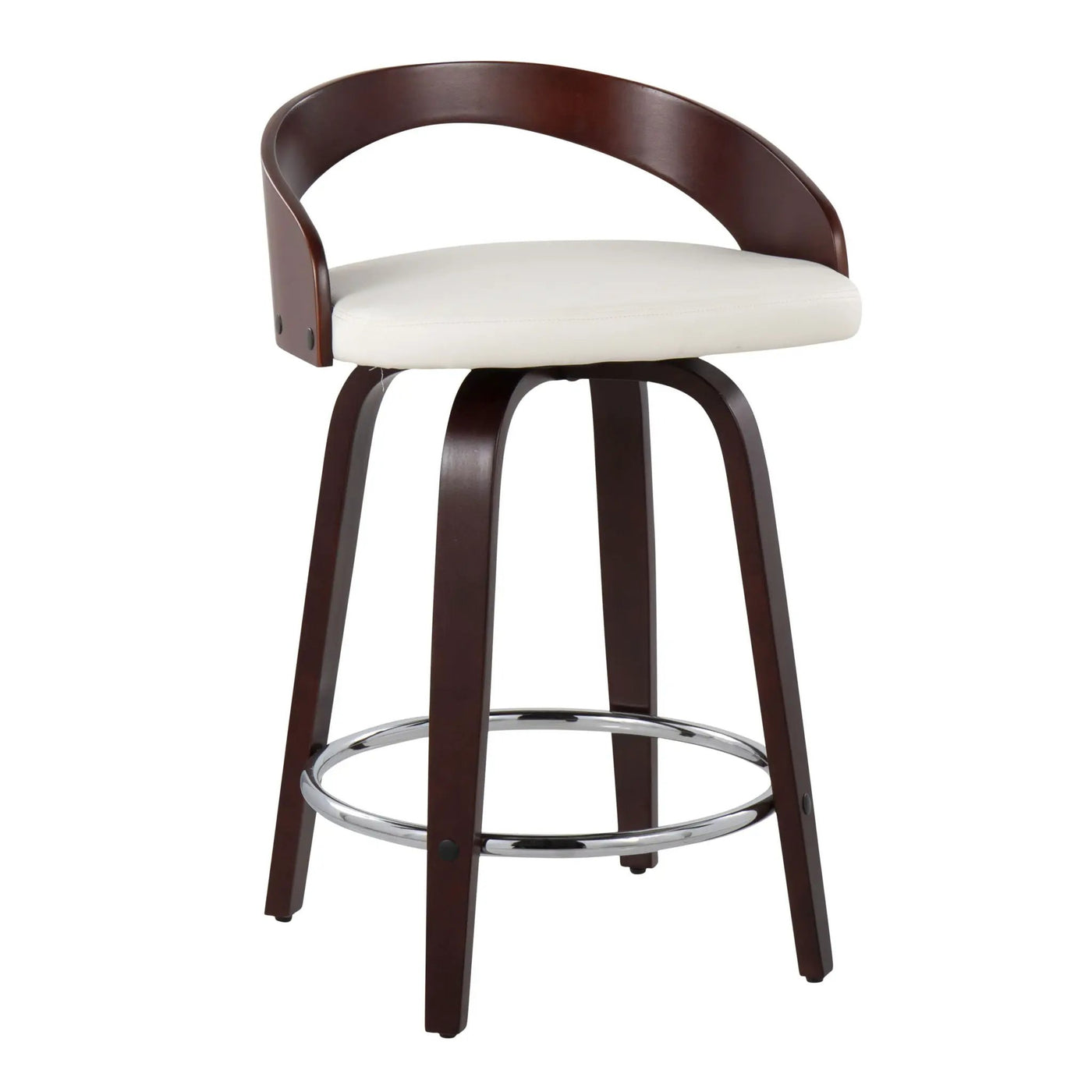 Grotto - Contemporary Fixed Height Counter Stool & Swivel With Round Footrest (Set of 2) by HouseOfZazla