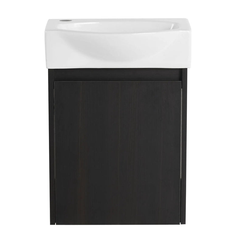Modern Bathroom Vanity With Ceramic Basin, Wall Mounted Floating Sink Combo, Storage Cabinet by HouseOfZazla