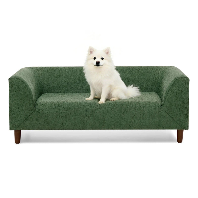 Pet Sofa with Backrest and Armrests - Modern Olive by HouseOfZazla