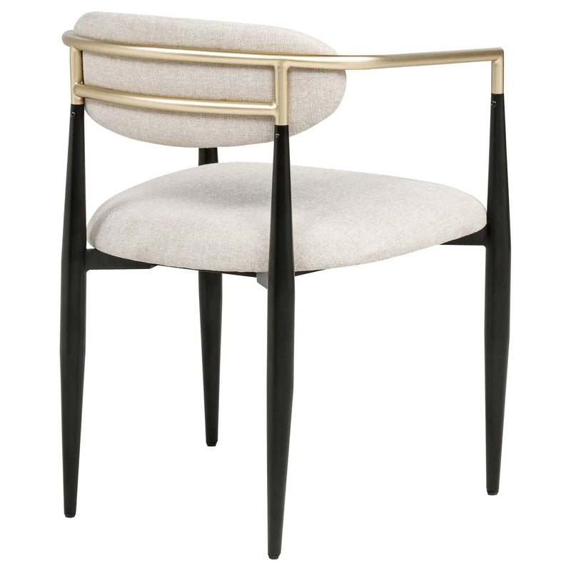 Bradbury Fabric Upholstered Dining Arm Chair Beige (Set of 2) by Unique Piece Furniture