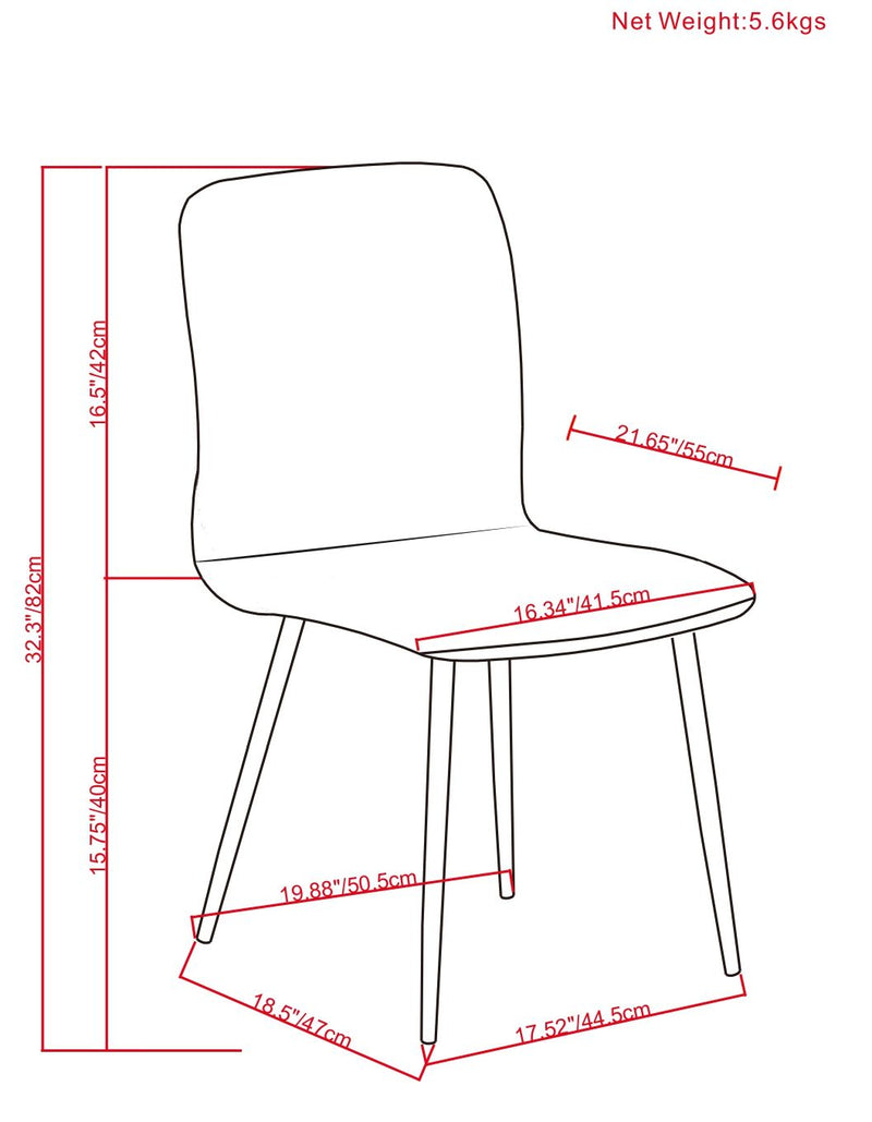 Upholstered Dining Chair Set with Curved Seat - Dark Gray, photo 8 of 8