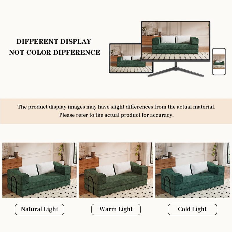 3 Seat Folding Floor Couch & King Size Bed Mattress by HouseOfZazla