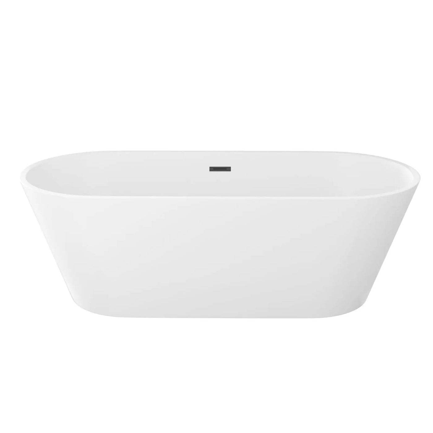 Gloss Freestanding Bathtub With Overflow & Pop Up Drain, Stand Alone Soaking Tub by HouseOfZazla