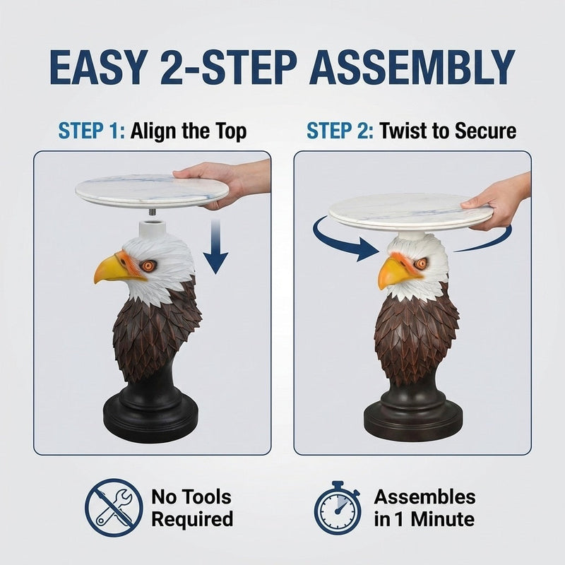 Eagle Head Accent Table Animal Statue End Table by HouseOfZazla