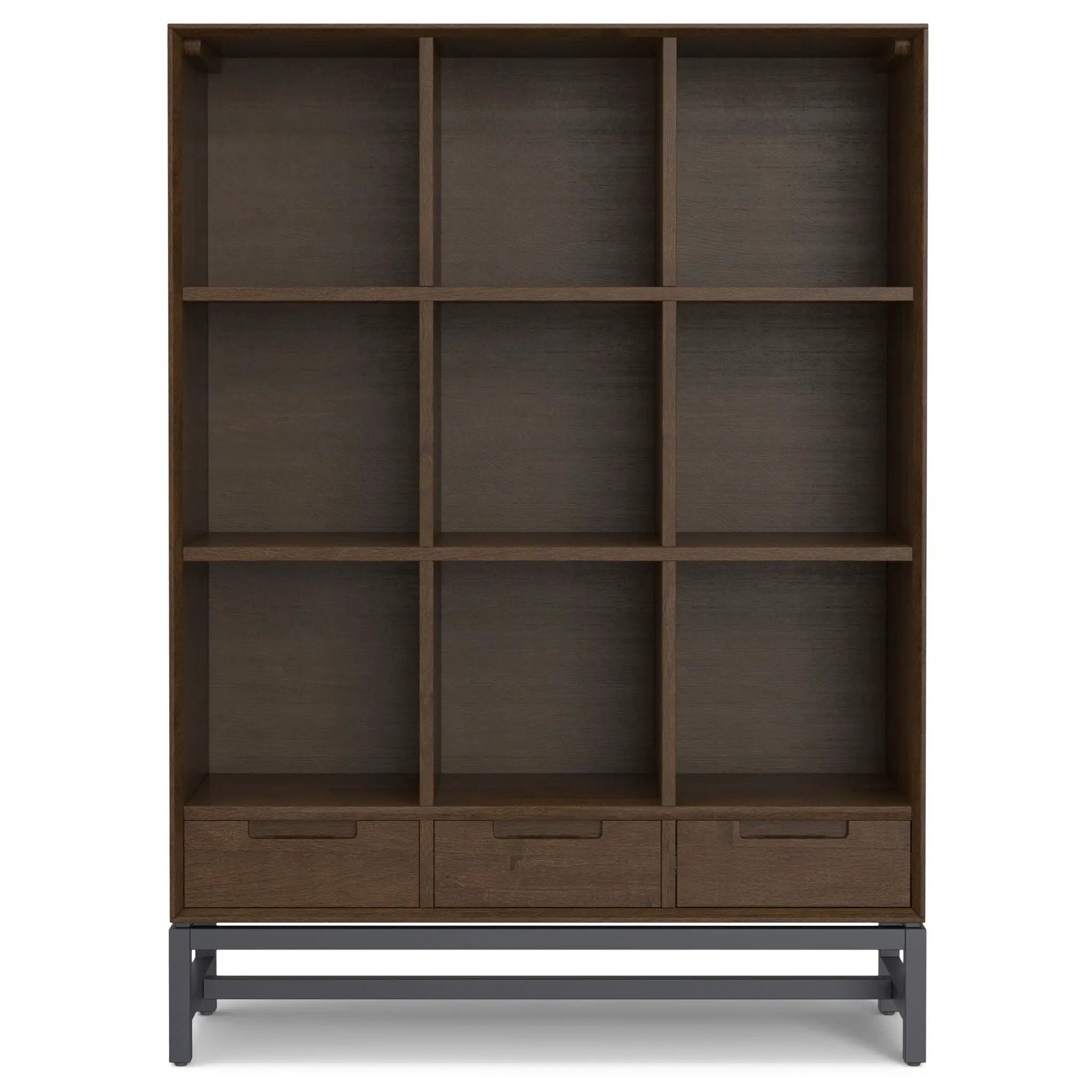 Banting - 9 Cube Bookcase With Drawers - Walnut Brown by HouseOfZazla