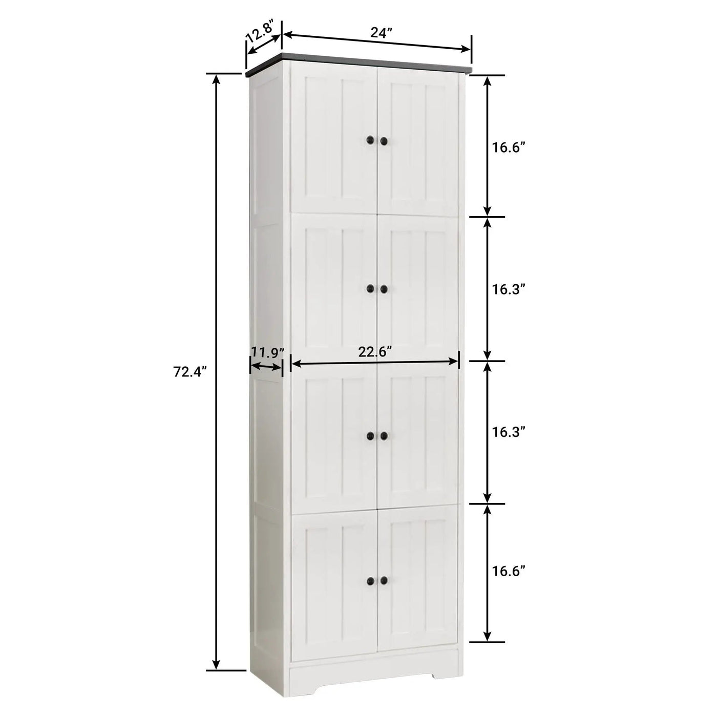 Tall Storage Cabinet With 8 Doors And 4 Shelves, Wall Storage Cabinet For Living Room, Kitchen, Office, Bedroom, Bathroom by HouseOfZazla