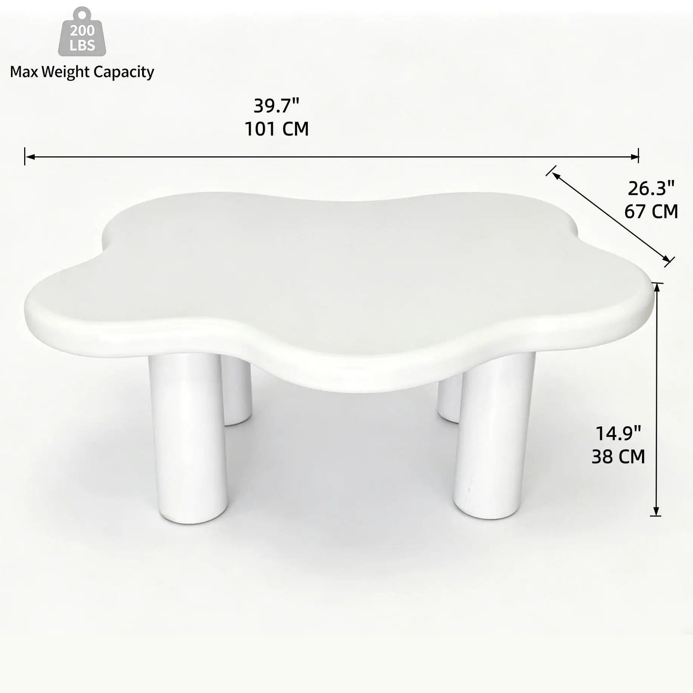 Cloud Shaped Coffee Table With 4 Round Legs by HouseOfZazla