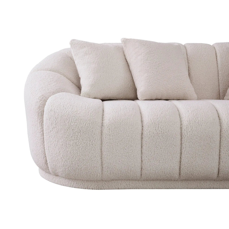 Maximilian - Modern Japandi Style Tight Back Boucle Couches by Unique Piece Furniture