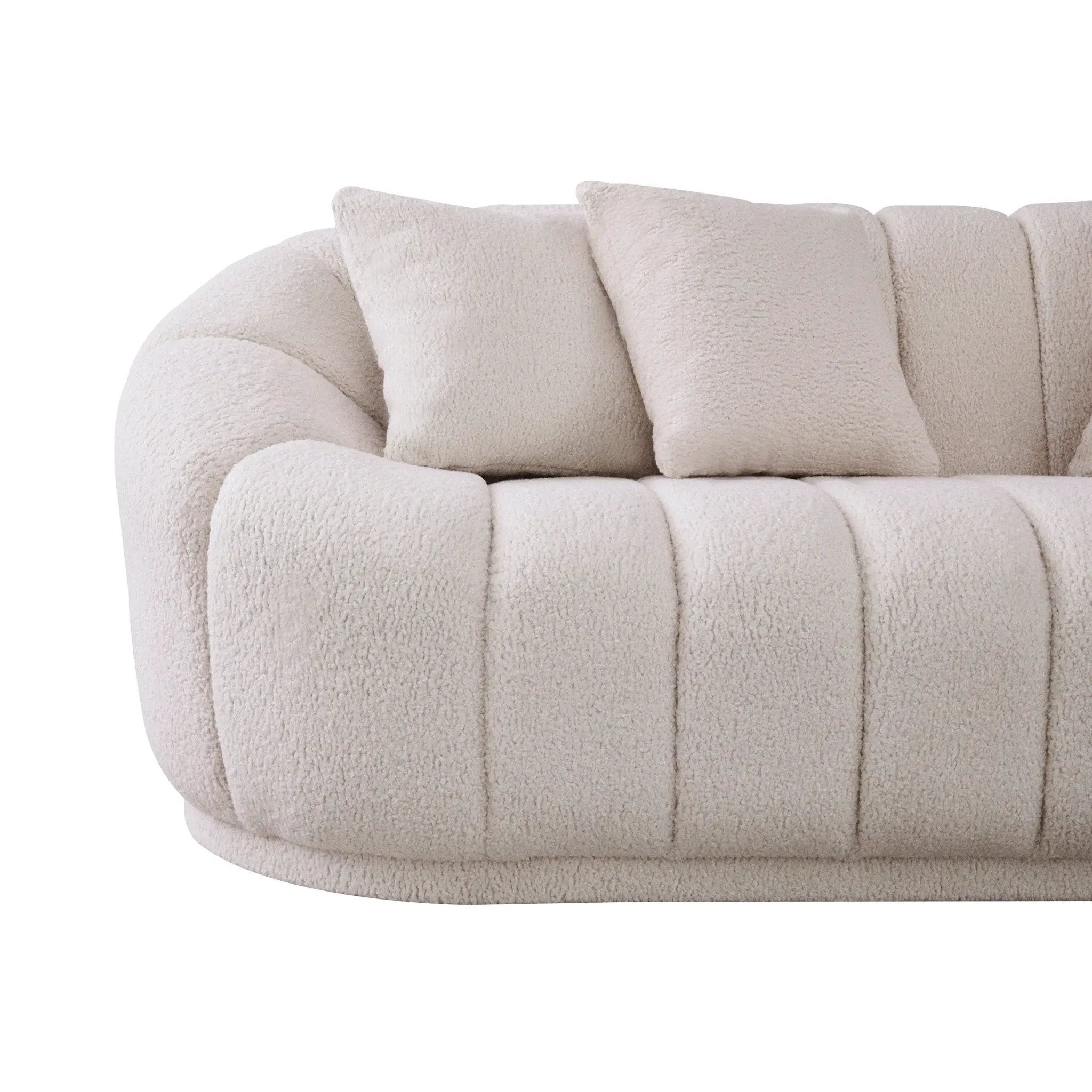 Maximilian - Modern Japandi Style Tight Back Boucle Couches by HouseOfZazla