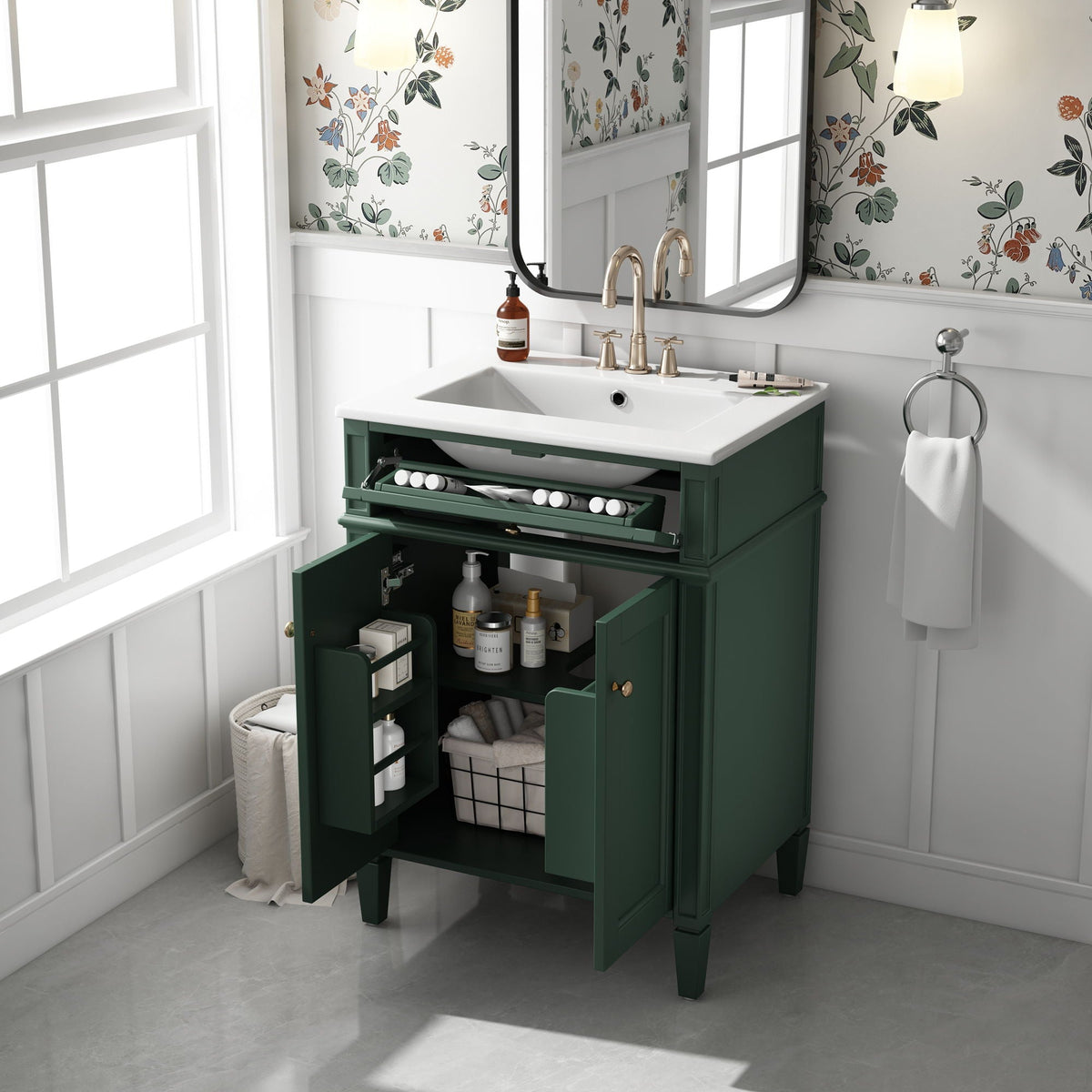 Bathroom Vanity With 2 Doors And Tip Out Drawer, Soft Closing Hinges, photo 28 of 28