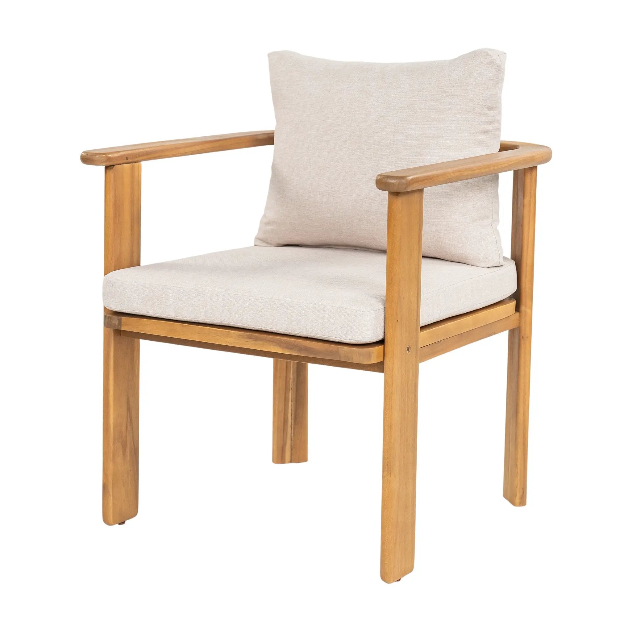 Kaja Outdoor Acacia Wood Dining Chair, Teak Finish Frame by HouseOfZazla