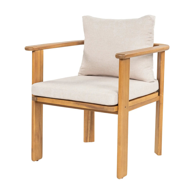 Kaja Outdoor Acacia Wood Dining Chair, Teak Finish Frame by HouseOfZazla