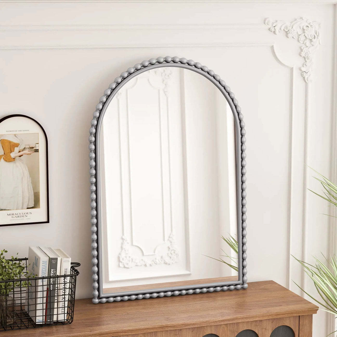 Vintage Iron Art Arch Mirror, Wall Hanging Or Table Display by HouseOfZazla