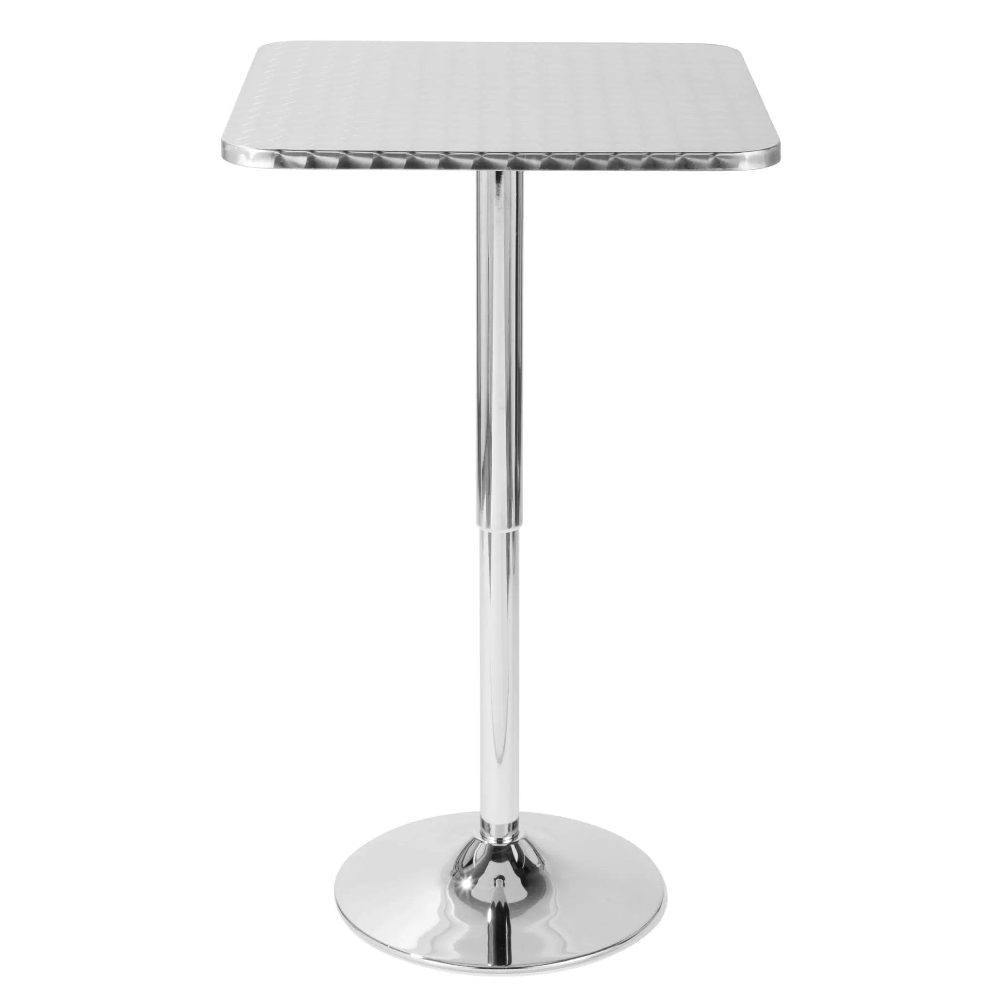 Bistro - Contemporary Adjustable Square Bar Table - Silver by Unique Piece Furniture