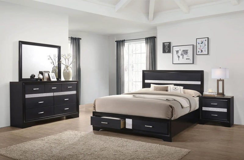 Miranda 4-piece Eastern King Bedroom Set Black by Unique Piece Furniture