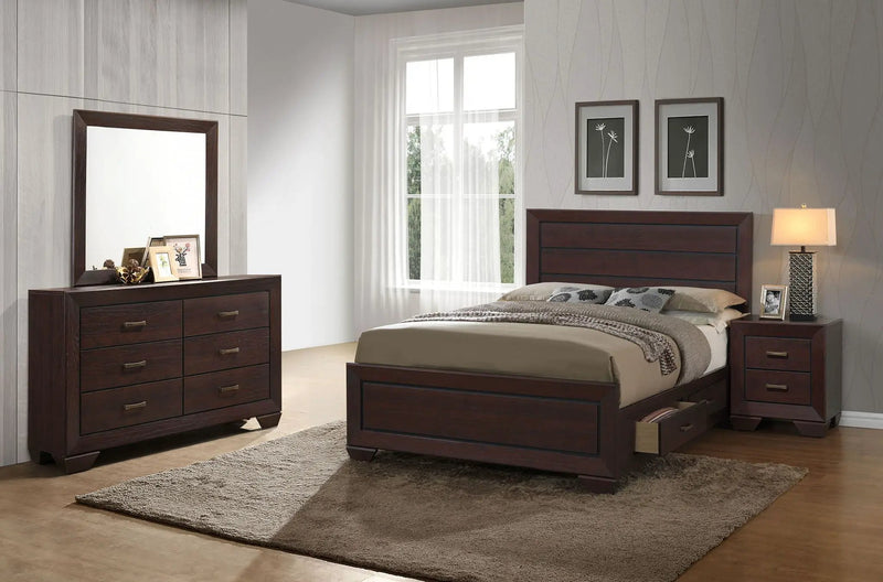 Kauffman 4-piece Eastern King Bedroom Set Dark Cocoa by Unique Piece Furniture