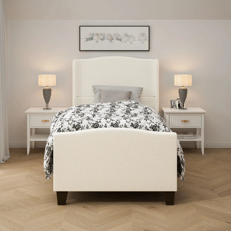 Platform Bed Frame With Tall Headboard And High Footboard by HouseOfZazla