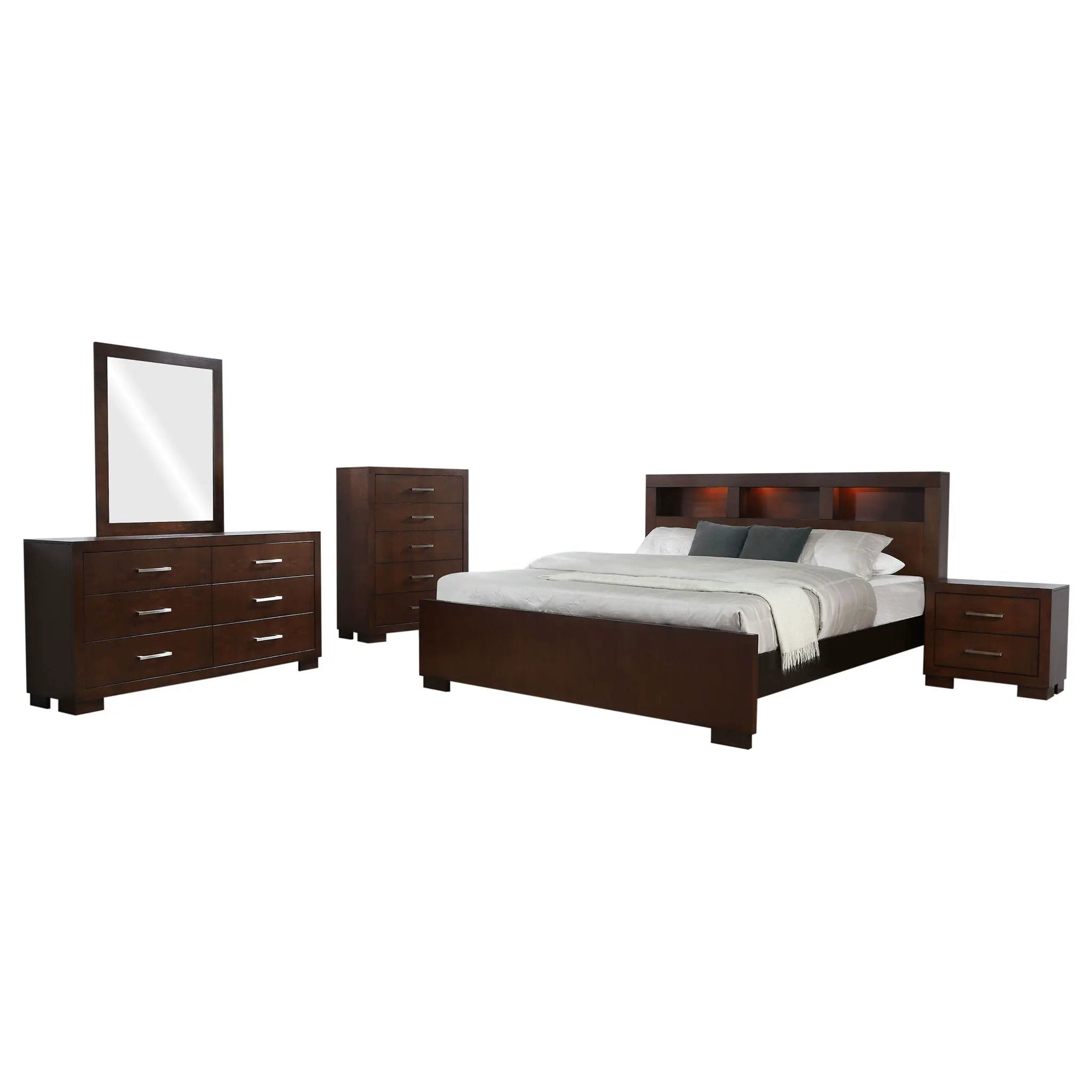 Jessica 5-piece Queen Bedroom Set Cappuccino by Unique Piece Furniture