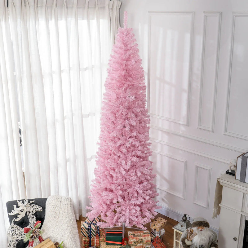 HOMCOM 8' Tall Unlit Slim Douglas Fir Artificial Christmas Tree by HouseOfZazla