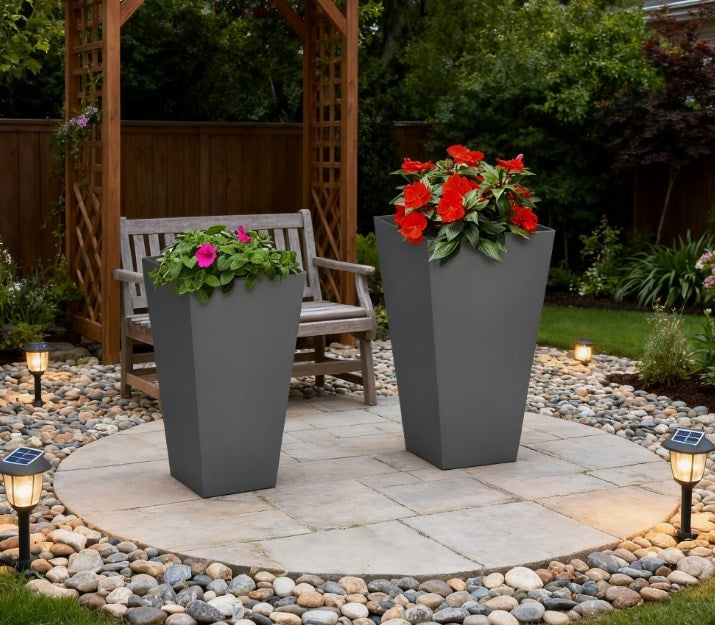 Durable & Stackable Plant Pot, 2-Pack Outdoor Planter Set by HouseOfZazla