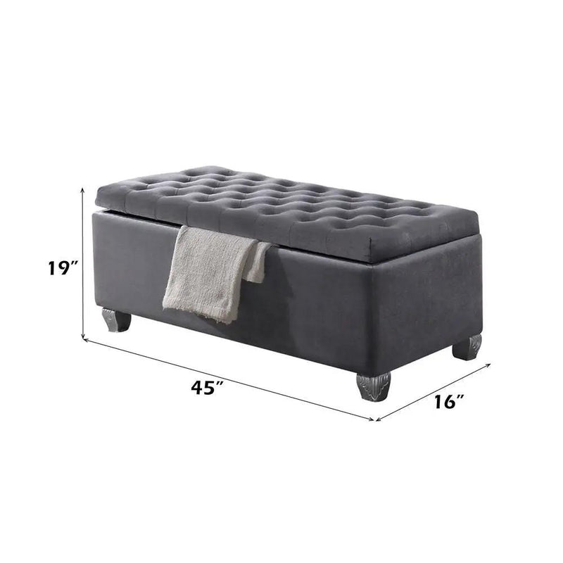 Rebekah - Bench With Storage - Gray Fabric by Unique Piece Furniture