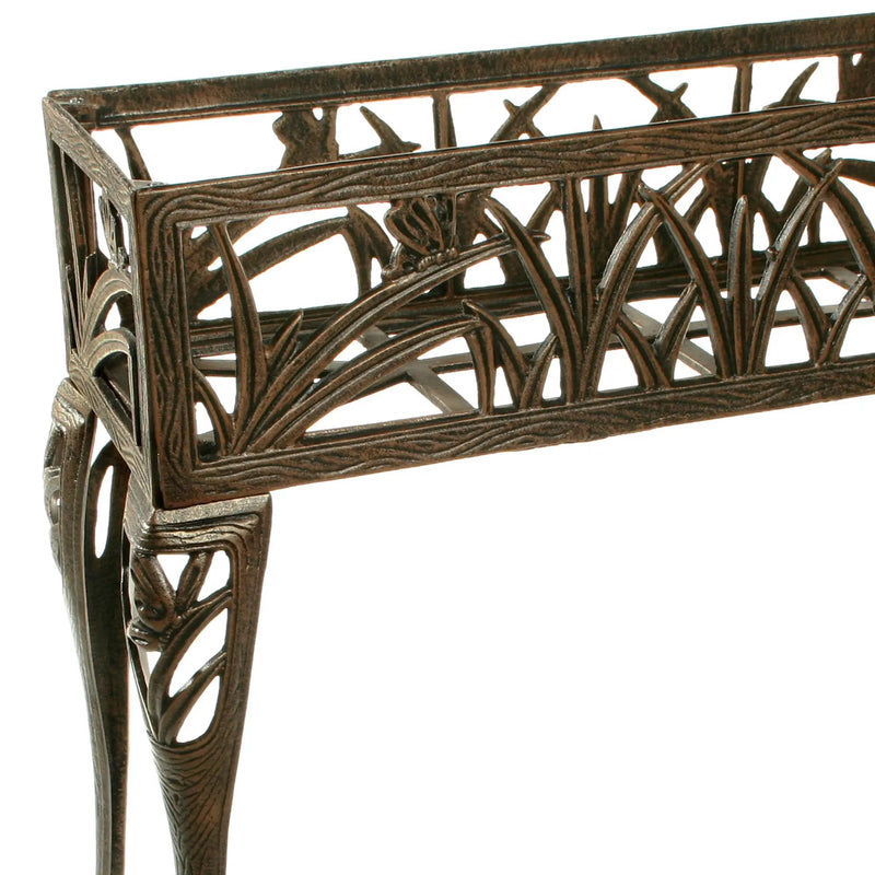 Cast Aluminum Antique Bronze Butterfly Rectangular Metal Plant Stand by Sharicks