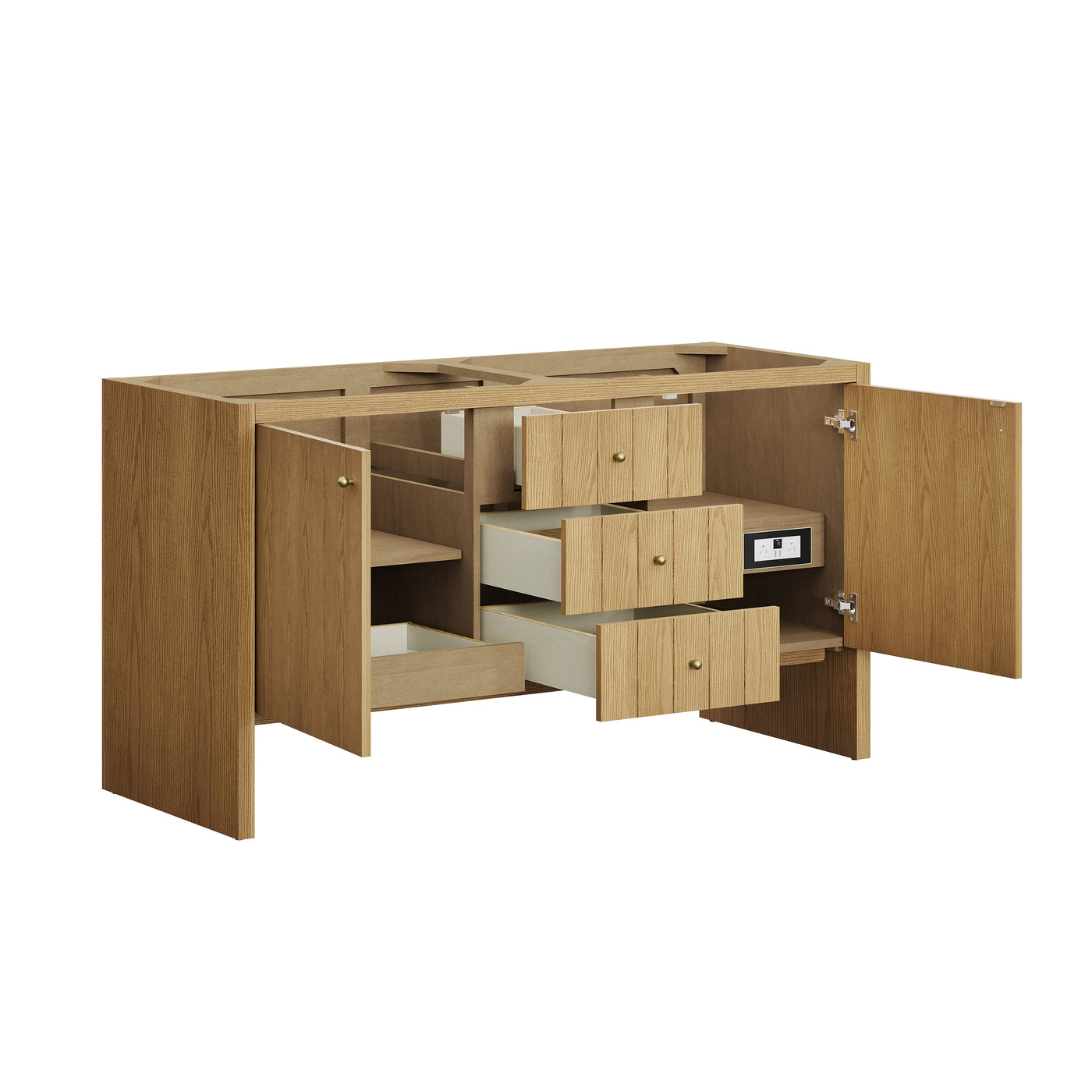 James Martin Hudson 60" Double Bathroom Vanity, Light Natural Oak by James Martin
