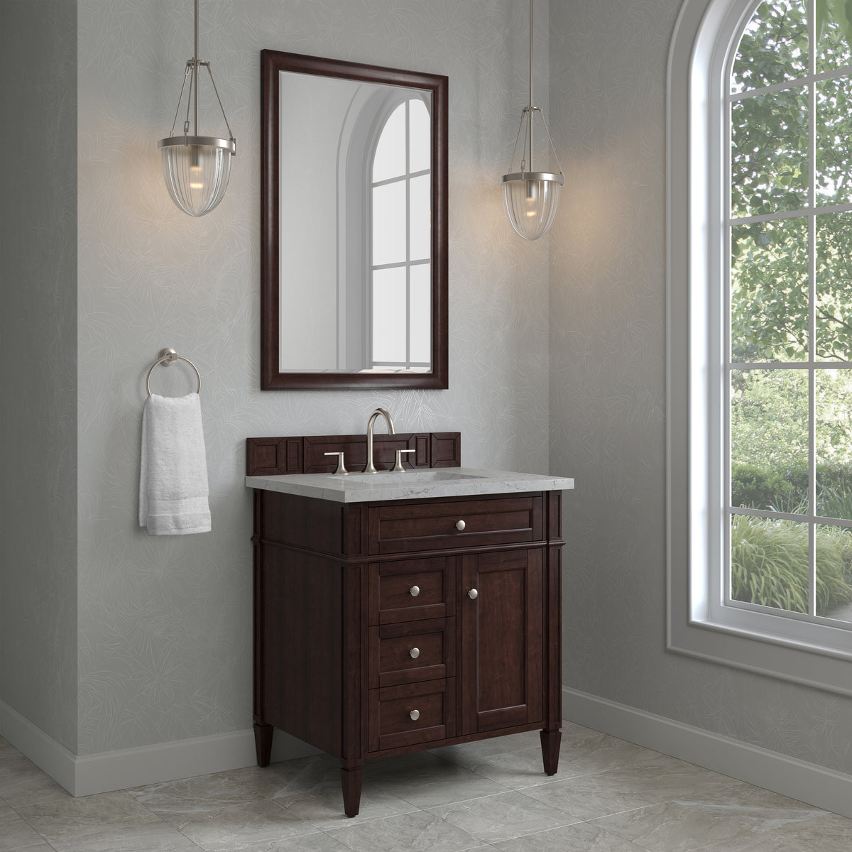 James Martin Brittany 30" Single Bathroom Vanity, Burnished Mahogany, view 35