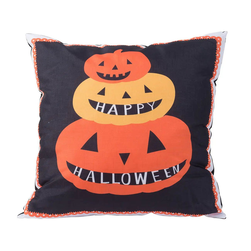 Halloween Pumpkin Pillow - Black / Orange by Unique Piece Furniture