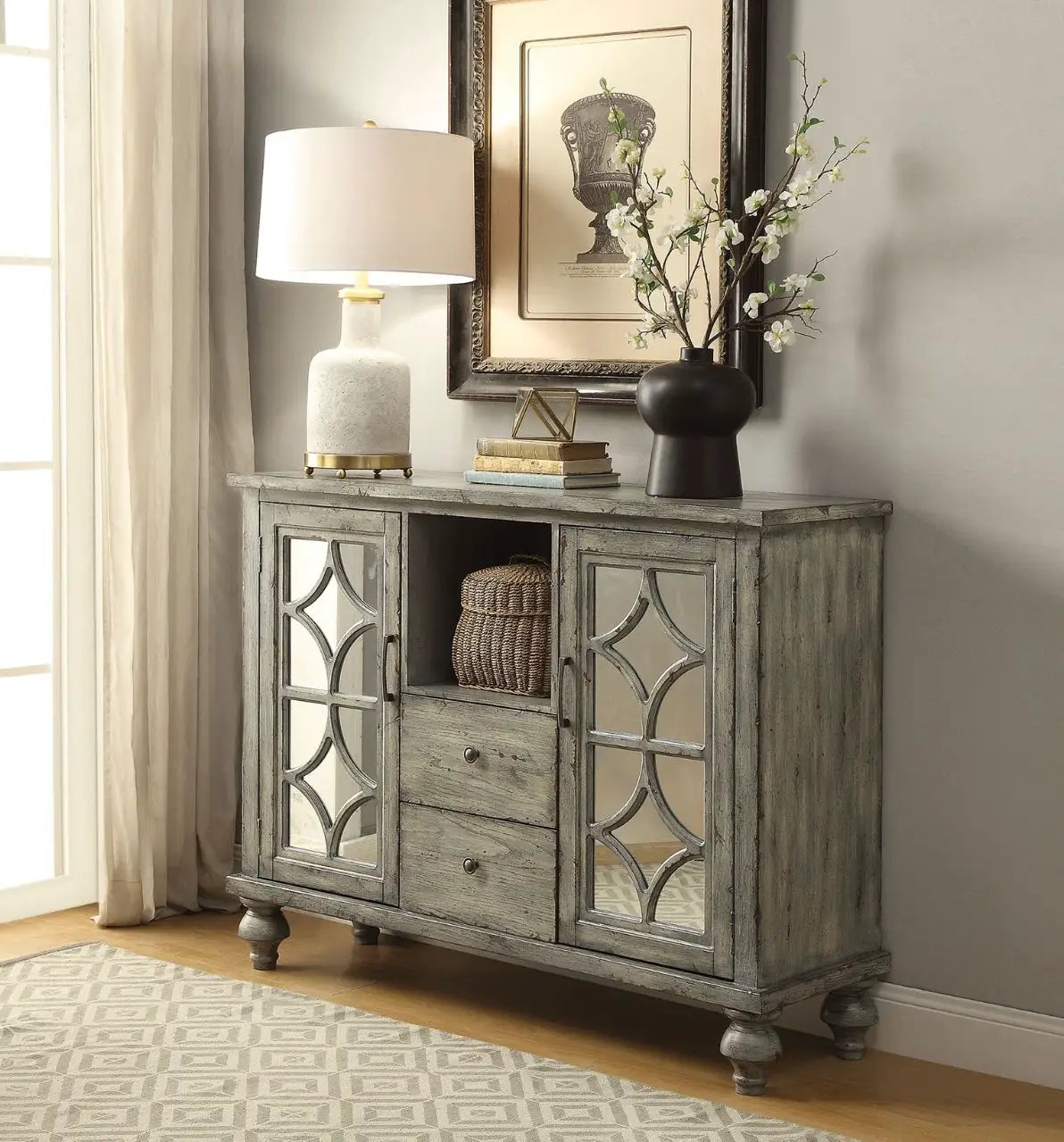 Velika - 48" Console Cabinet - Weathered Gray by Unique Piece Furniture