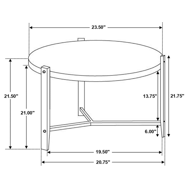 Myranda - Round Side Table - White / Black by HouseOfZazla