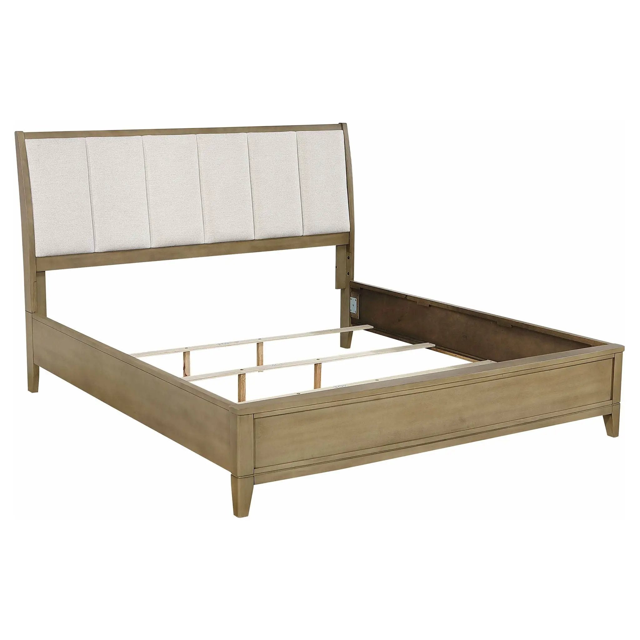 Granada Upholstered Eastern King Panel Bed Natural Pine by Unique Piece Furniture