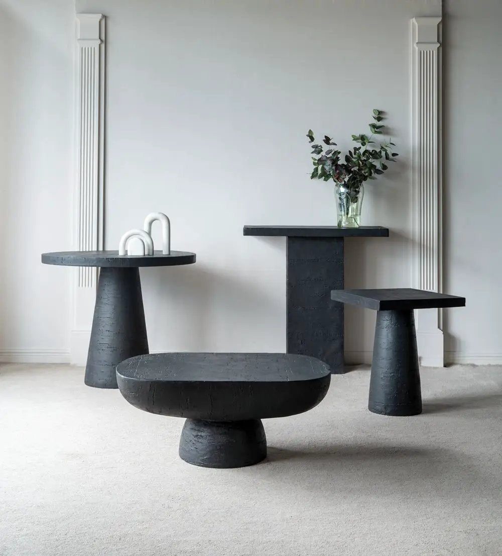 Square Side Table With Pedestal Base by HouseOfZazla