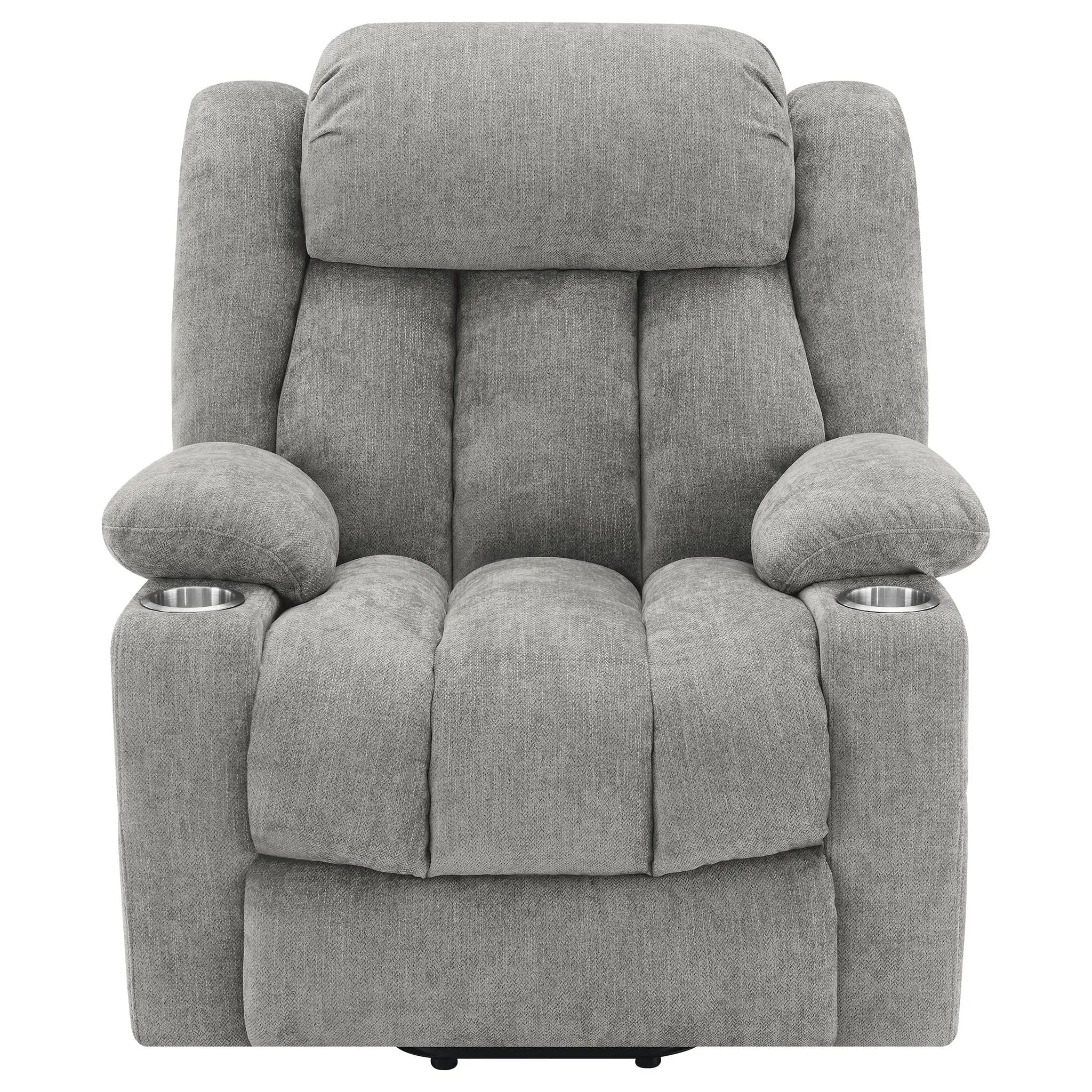 Beca - Upholstered Power Lift Recliner With Cupholders And USB Charging by HouseOfZazla