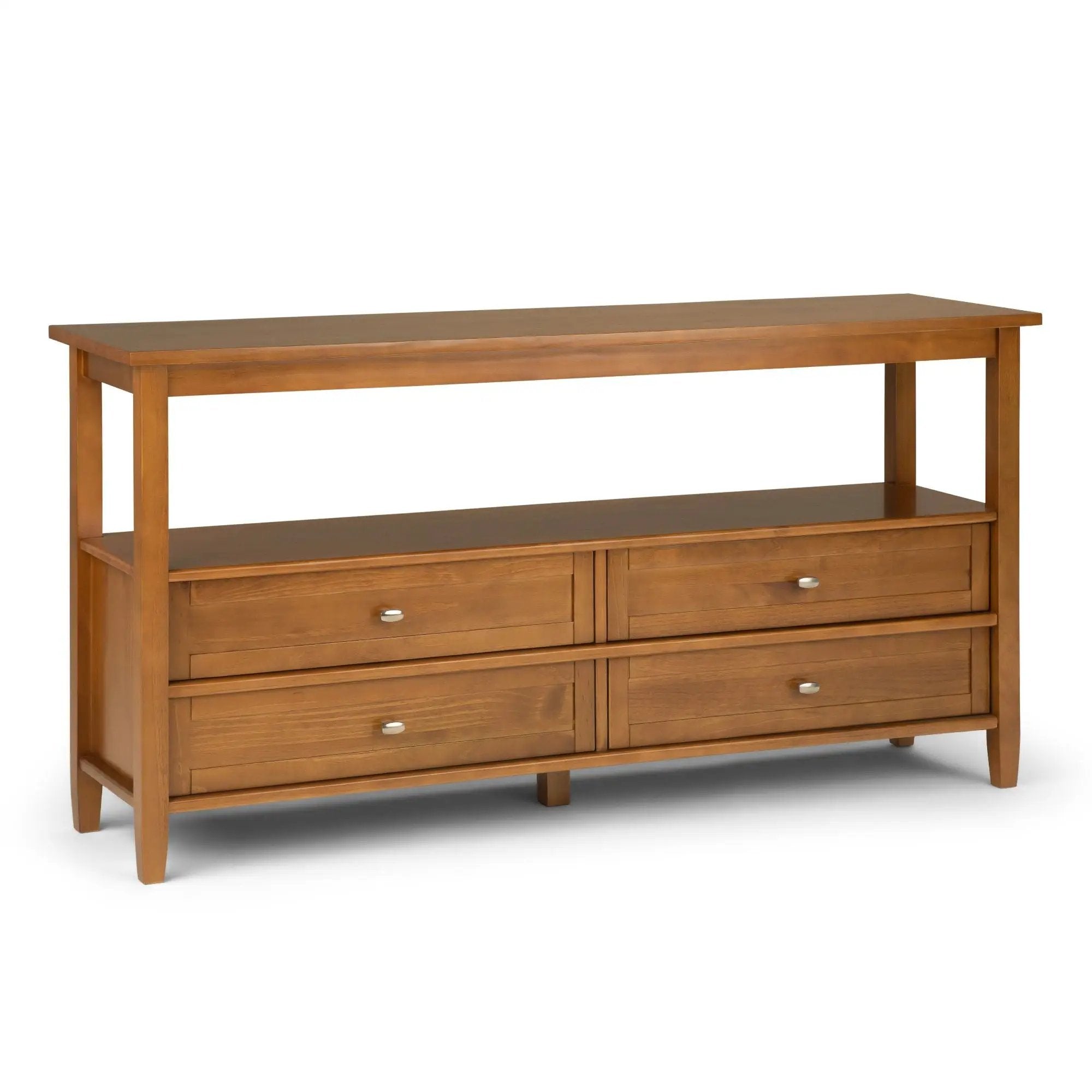 Warm Shaker - Wide Console Sofa Table - Light Golden Brown by HouseOfZazla