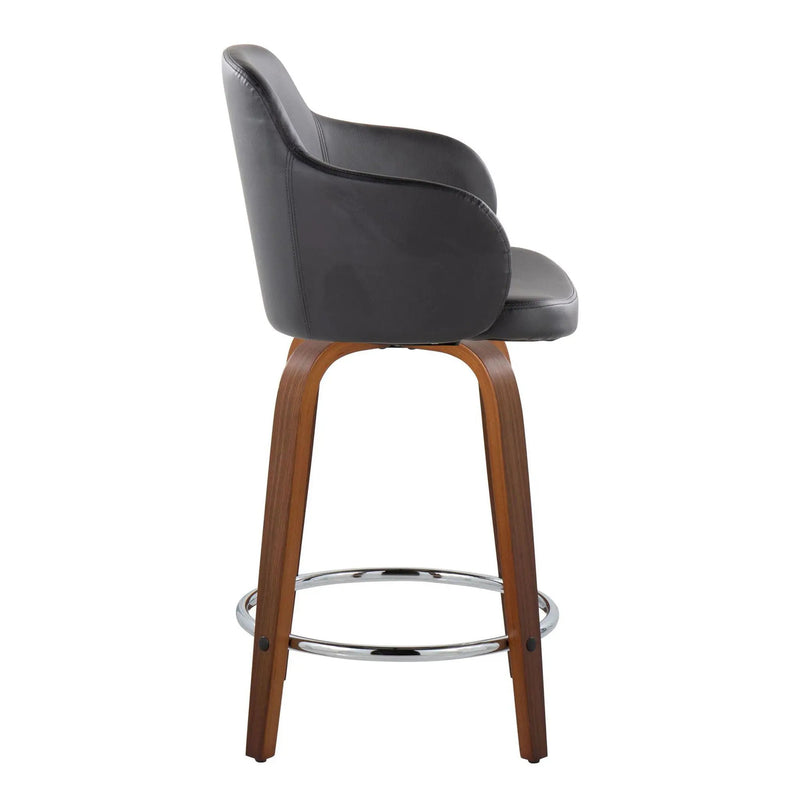 Boyne - Contemporary Fixed Height Counter Stool With Swivel With Round Footrest (Set of 2) by HouseOfZazla