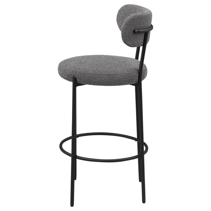 Viola Boucle Upholstered Bar Chair Grey (Set of 2) by Unique Piece Furniture