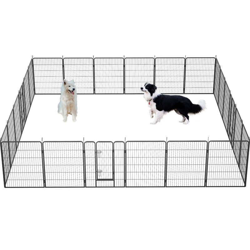 Dog Pens Outdoor Height Foldable Panels Heavy Duty Metal Portable Dog Playpen Indoor Anti Rust Exercise Dog Fence With Doors For Pets Play Pen For RV Camping Yard by HouseOfZazla