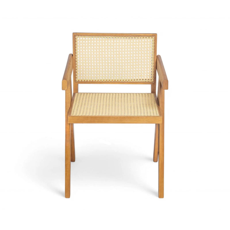 Chandigarh Arm Dining Chair With Natural Cane Design (Set of 2) by HouseOfZazla