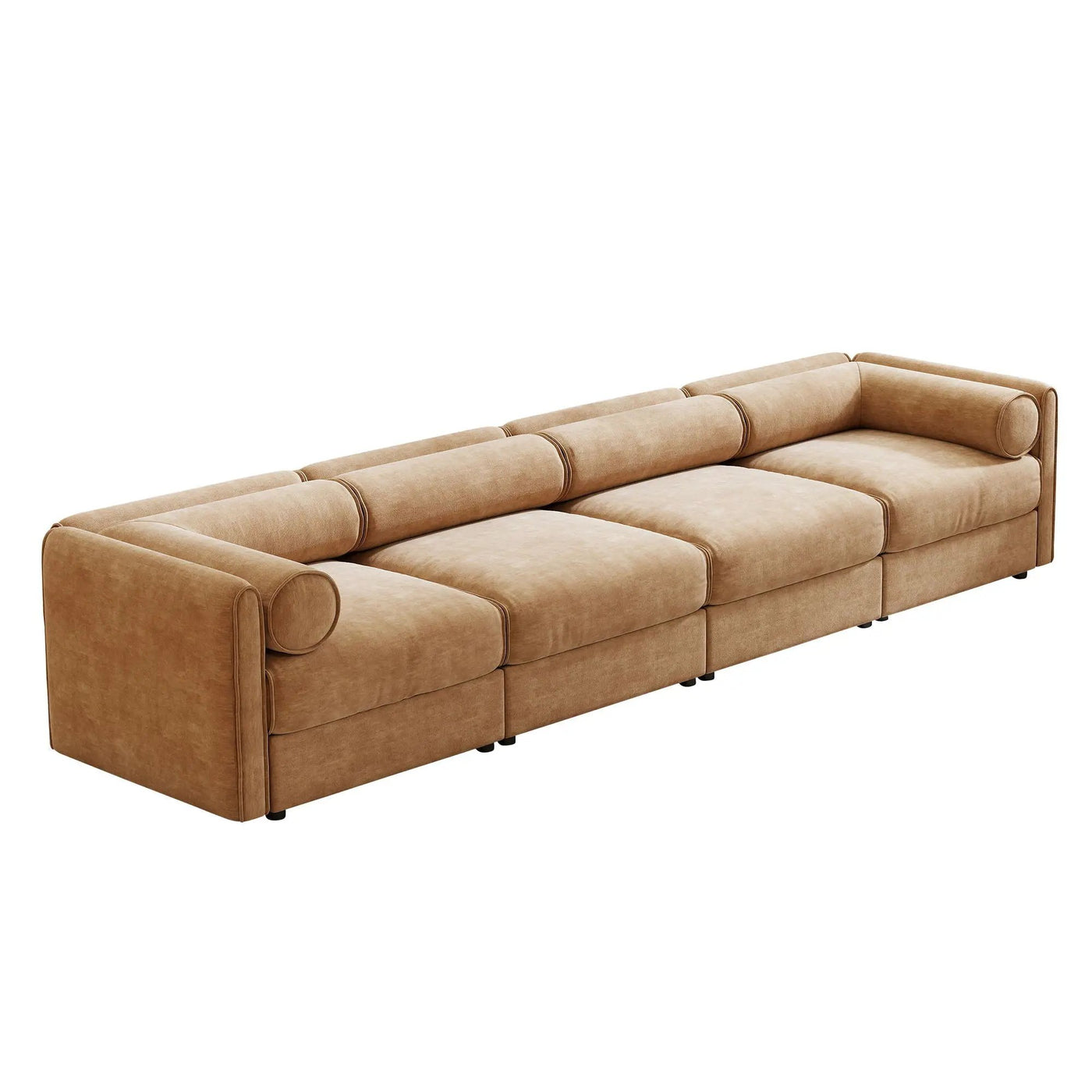 Stylish Sofa With Storage Seat And Cylindrical Backrest by HouseOfZazla