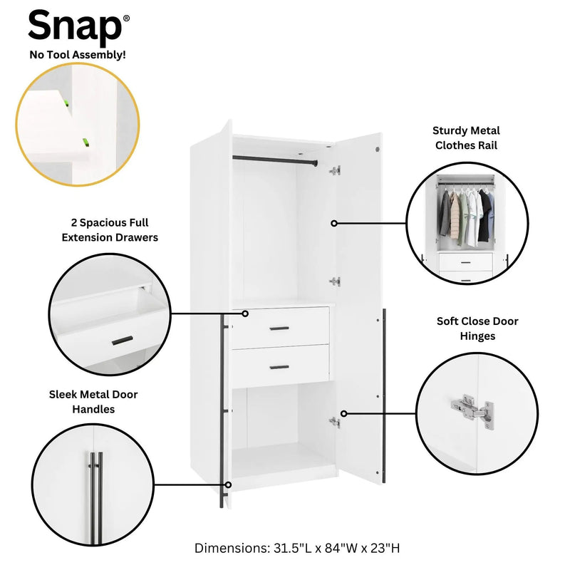 Lee - Free Standing Wardrobe Closet by HouseOfZazla