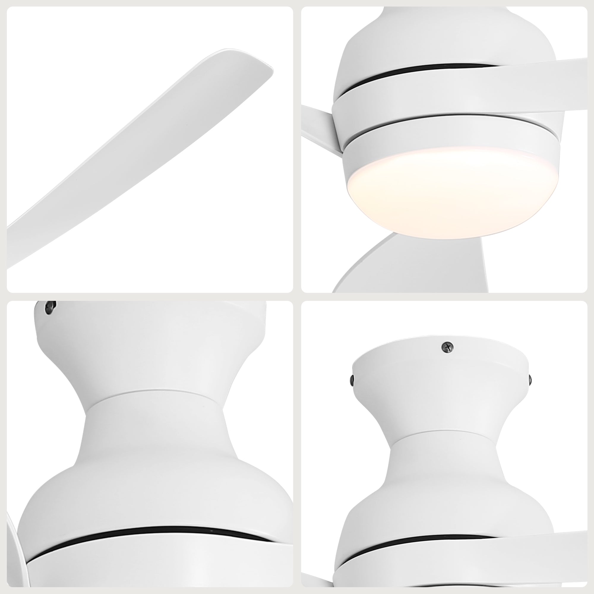 52" Low Profile Ceiling Fan with Lights, Quiet Reversible DC Motor, Dimmable LED by HouseOfZazla