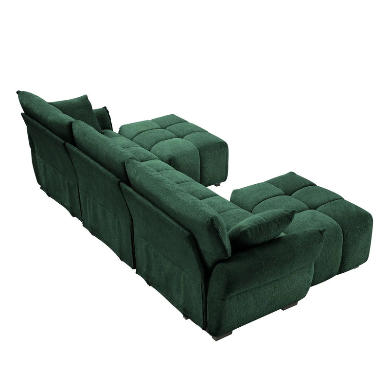 Sofa Set With Ottoman And Pillows, Textured, High Resilience Cushions by Unique Piece Furniture