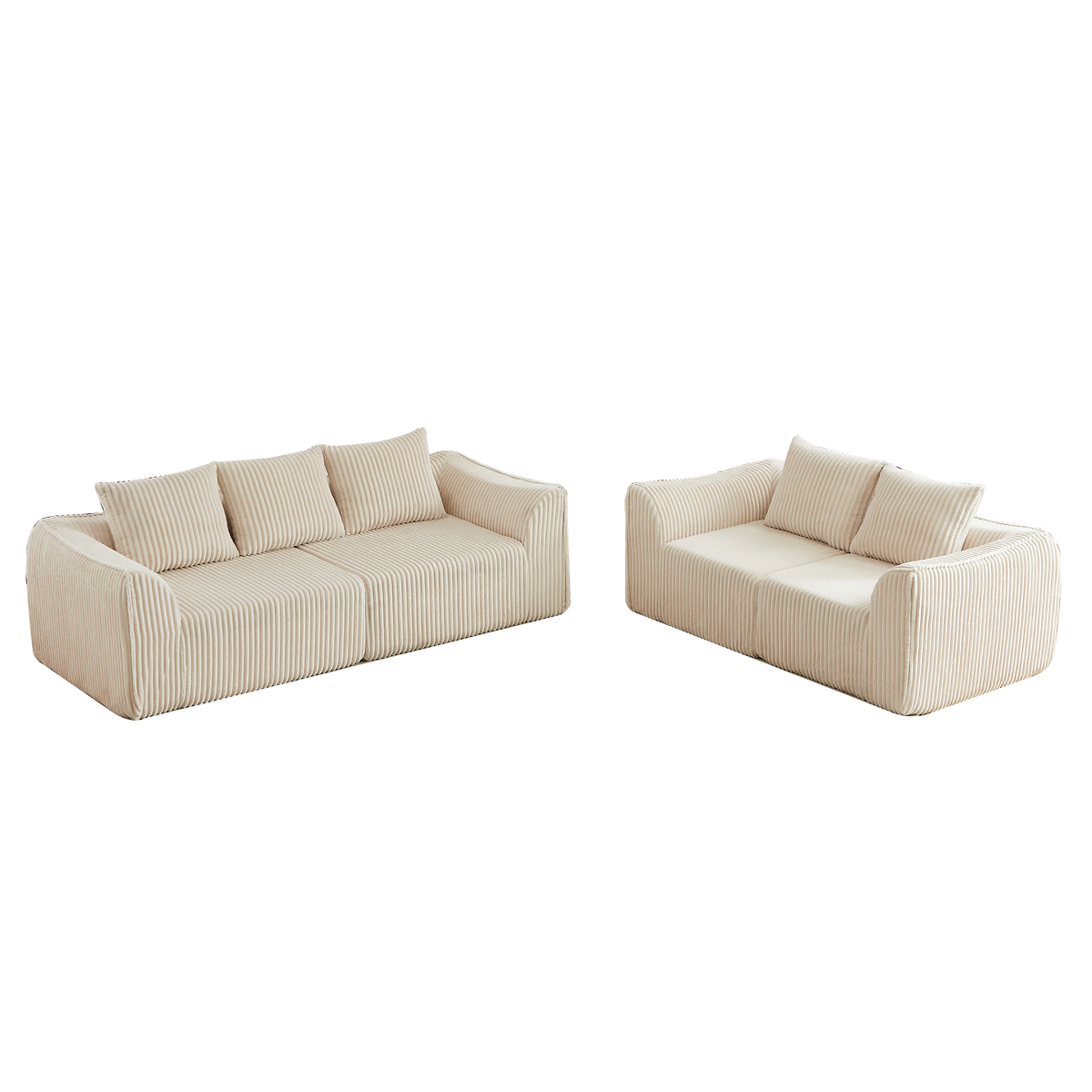 Minimalist 3+2 Seater Corduroy Sofa Set by HouseOfZazla
