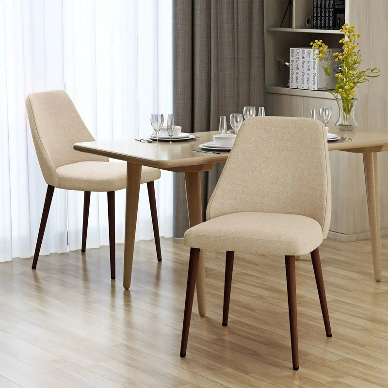 Modern Dining Chair With Iron Legs And Wood Finish by HouseOfZazla