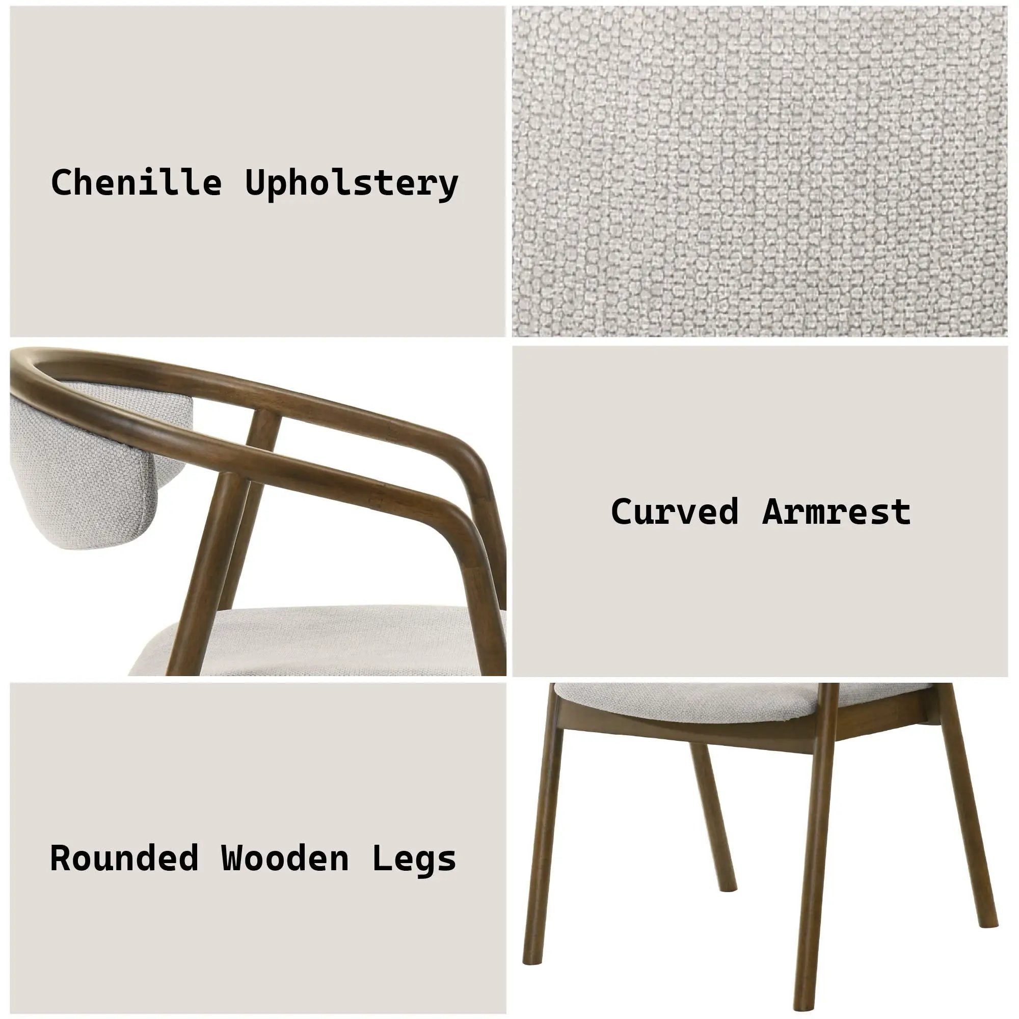 Delina - Side Chair - Gray / Walnut by HouseOfZazla