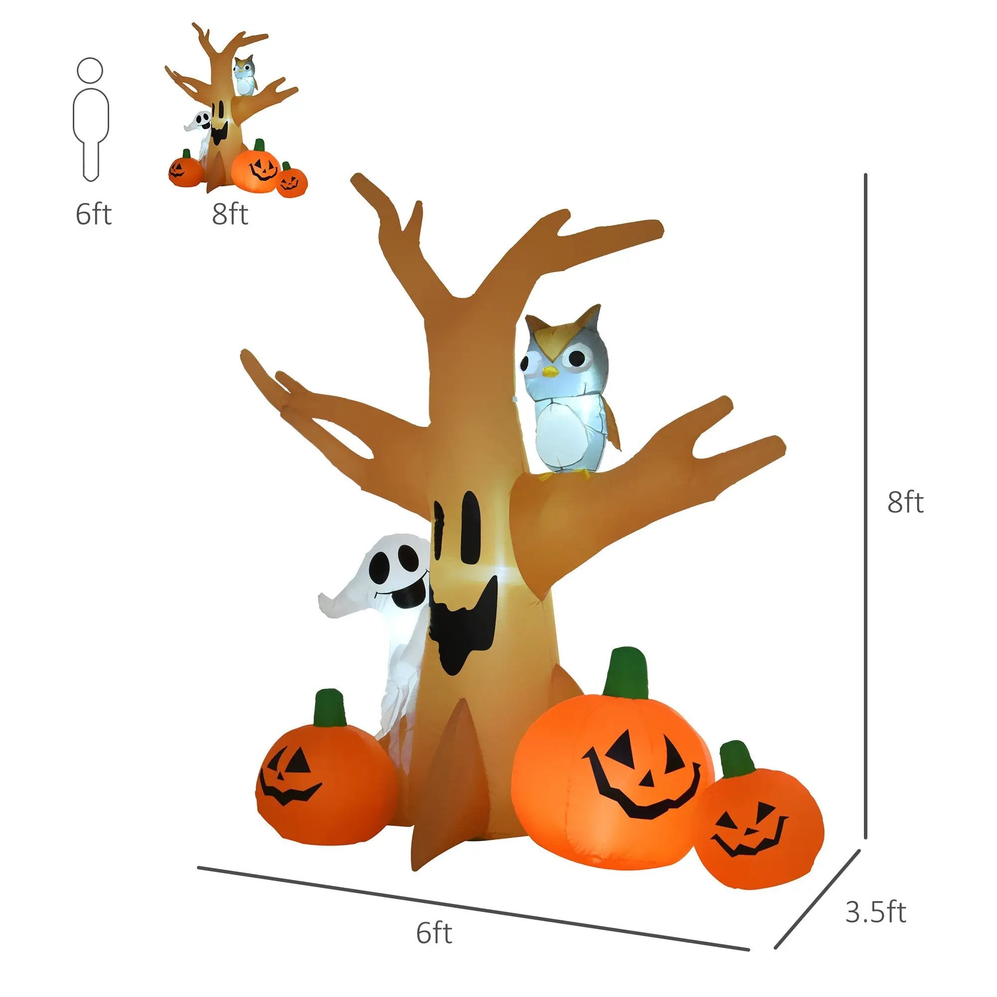 HOMCOM 7.5' Tall Lighted Halloween Inflatable Yard Decoration by HouseOfZazla