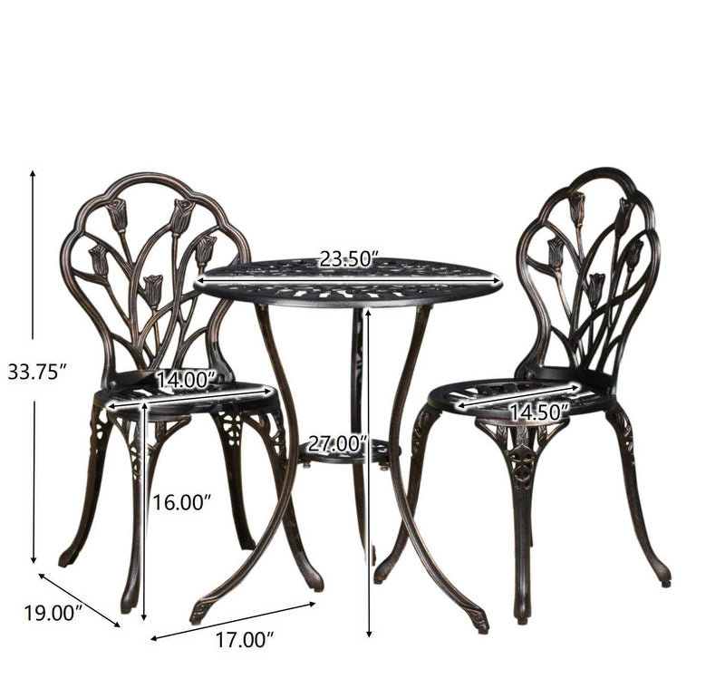 Nassau Cast 3 Piece Bistro Set by HouseOfZazla