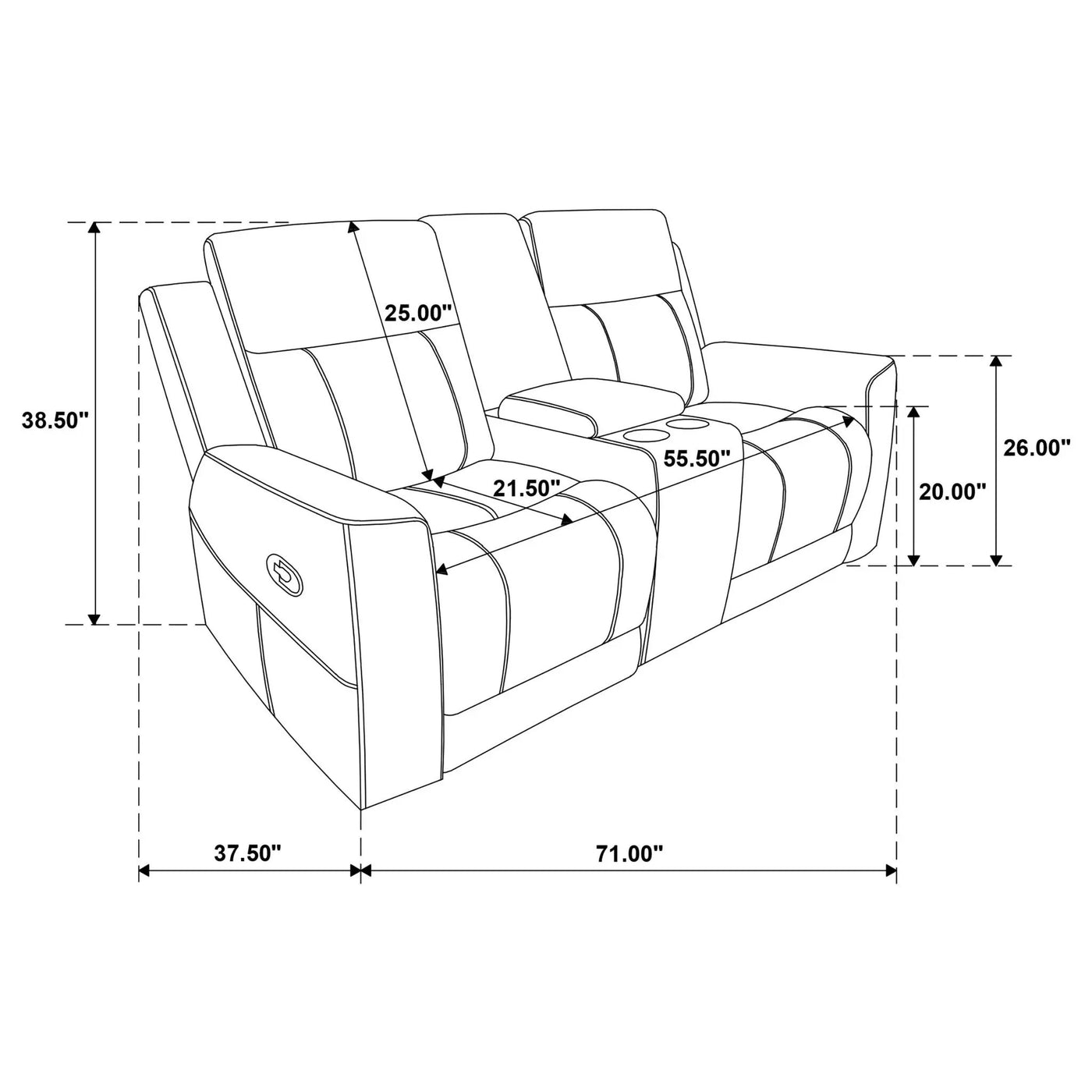 Slater - Reclining Loveseat With Manual Levers by HouseOfZazla